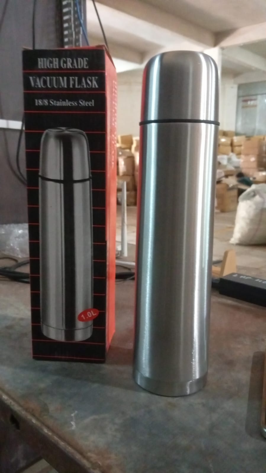 Vacuum Flask Without Cover, 18/8 Stainless Steel | Hot and Cold Water Bottle with Push-Down Lid | Double Walled Stainless Steel Bottle for Travel, Home, Office, School, Picnic (1000 ML / Without Cover) Vacuum Flask Without Cover, 18/8 Stainless Steel | Hot and Cold Water Bottle with Push-Down Lid | Double Walled Stainless Steel Bottle for Travel, Home, Office, School, Picnic (1000 ML / Without Cover)